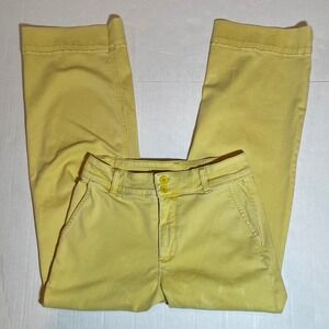 KUT From The Kloth Yellow Wide Leg Crop Pants Size 2 Colorful Spring Fashion